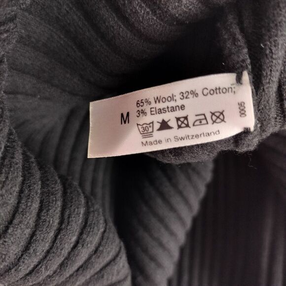 Wolford Sweater Dress Womens Medium Black Bodycon Wool Turtleneck Long Sleeve - Picture 14 of 14